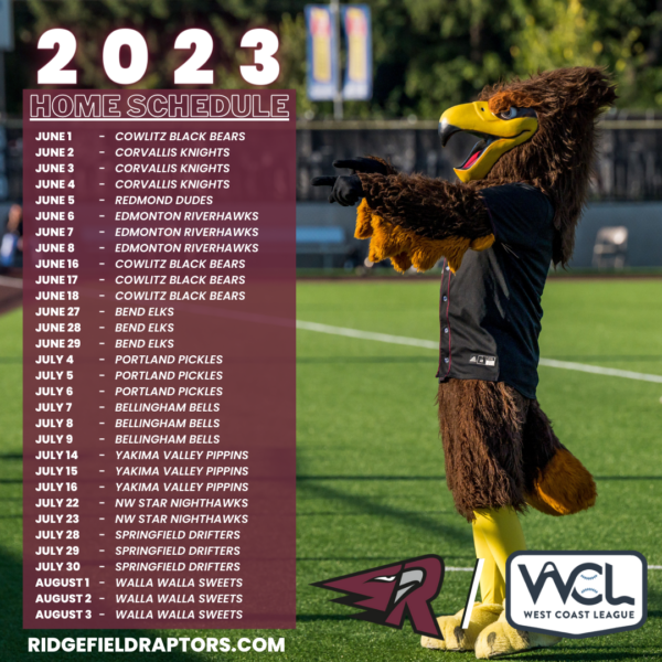 2023 Schedule Released Ridgefield Raptors